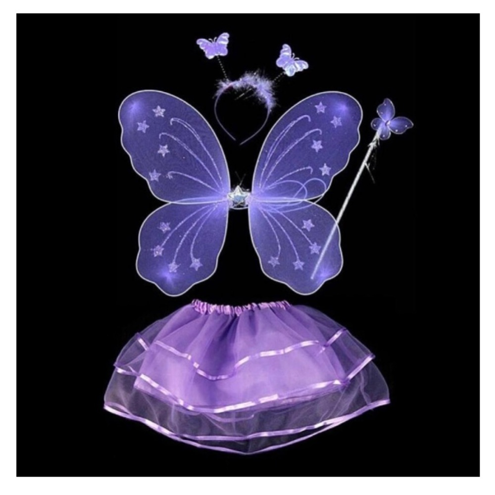Toddler Girl 3T 4T Purple Fairy Butterfly Halloween Costume